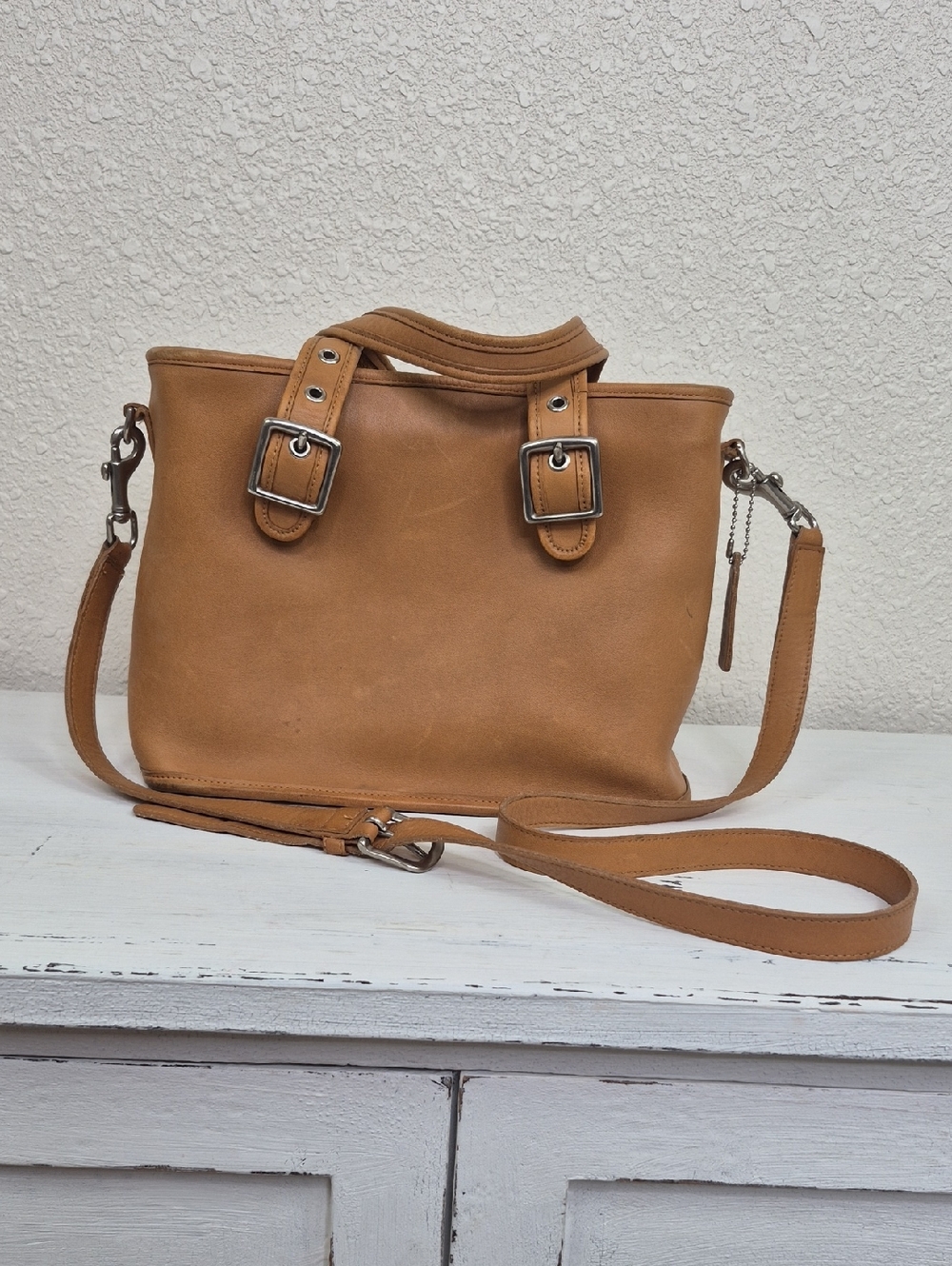 Vintage Coach Camel Legacy Satchel Crossbody Bag
